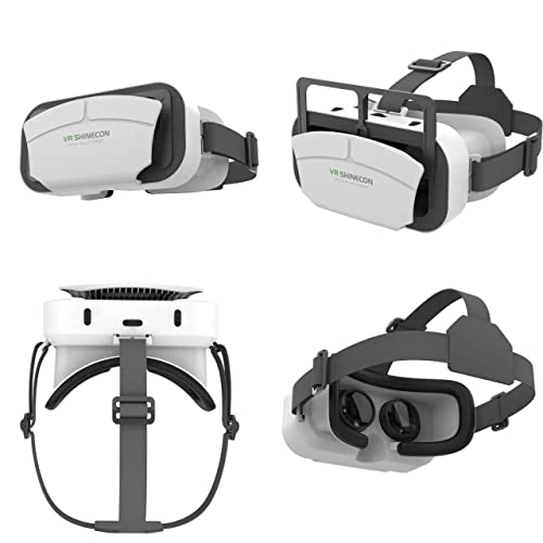 VR Headset Compatible with iPhone & Android Phone Within 4.7-7.2inch Display Screen- Universal Virtual Reality Goggles- Soft & Comfortable Updated 3D Glasses (G12-White)