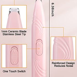 LEYOUFU Dog Paw Trimmer for Grooming, Cordless Electric Small Pet Grooming Clippers Hair Trimmer for Dogs Cats, Low Noise for Trimming Pet's Hair Around Paws, Eyes, Ears, Face, Rump (Pink)