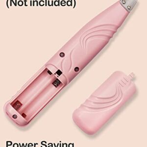 LEYOUFU Dog Paw Trimmer for Grooming, Cordless Electric Small Pet Grooming Clippers Hair Trimmer for Dogs Cats, Low Noise for Trimming Pet's Hair Around Paws, Eyes, Ears, Face, Rump (Pink)