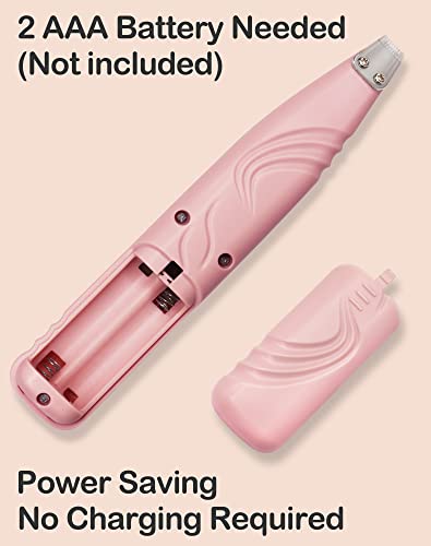 LEYOUFU Dog Paw Trimmer for Grooming, Cordless Electric Small Pet Grooming Clippers Hair Trimmer for Dogs Cats, Low Noise for Trimming Pet's Hair Around Paws, Eyes, Ears, Face, Rump (Pink)