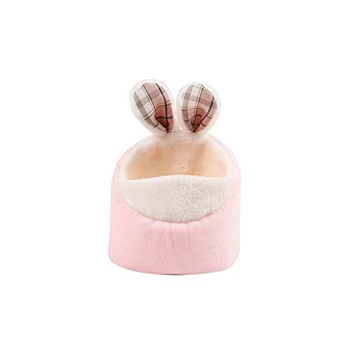 DIEWU Hamster Mini Bed, Plush Warm Soft Small Pets Nest Cage Accessories, Hamster Guinea Pig Sleeping Bed(Bunny)