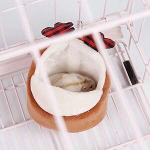 DIEWU Hamster Mini Bed, Plush Warm Soft Small Pets Nest Cage Accessories, Hamster Guinea Pig Sleeping Bed(Bunny)