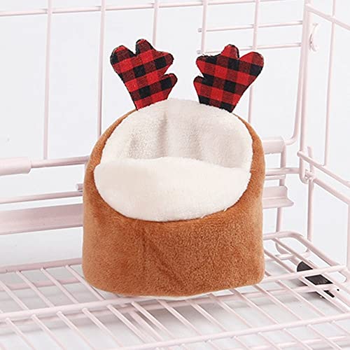 DIEWU Hamster Mini Bed, Plush Warm Soft Small Pets Nest Cage Accessories, Hamster Guinea Pig Sleeping Bed(Bunny)