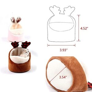 DIEWU Hamster Mini Bed, Plush Warm Soft Small Pets Nest Cage Accessories, Hamster Guinea Pig Sleeping Bed(Bunny)