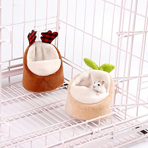 DIEWU Hamster Mini Bed, Plush Warm Soft Small Pets Nest Cage Accessories, Hamster Guinea Pig Sleeping Bed(Bunny)