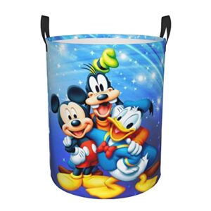 cute large laundry basket fit cartoon character a1 durable waterproof portable with handle for bedroom laundry room collapsible laundry baskets round dirty storage clothes basket circular hampers - m