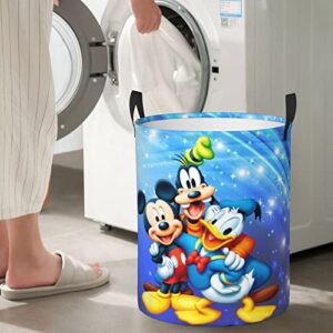 Cute Large Laundry Basket fit Cartoon Character A1 Durable Waterproof Portable with Handle for Bedroom Laundry Room collapsible laundry baskets Round Dirty Storage Clothes Basket Circular hampers - M