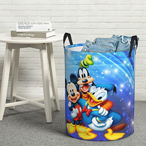 Cute Large Laundry Basket fit Cartoon Character A1 Durable Waterproof Portable with Handle for Bedroom Laundry Room collapsible laundry baskets Round Dirty Storage Clothes Basket Circular hampers - M