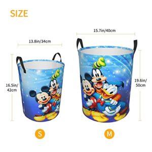 Cute Large Laundry Basket fit Cartoon Character A1 Durable Waterproof Portable with Handle for Bedroom Laundry Room collapsible laundry baskets Round Dirty Storage Clothes Basket Circular hampers - M