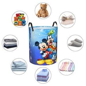 Cute Large Laundry Basket fit Cartoon Character A1 Durable Waterproof Portable with Handle for Bedroom Laundry Room collapsible laundry baskets Round Dirty Storage Clothes Basket Circular hampers - M