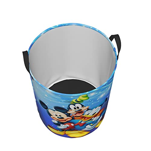 Cute Large Laundry Basket fit Cartoon Character A1 Durable Waterproof Portable with Handle for Bedroom Laundry Room collapsible laundry baskets Round Dirty Storage Clothes Basket Circular hampers - M