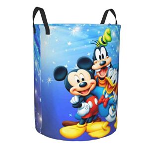 Cute Large Laundry Basket fit Cartoon Character A1 Durable Waterproof Portable with Handle for Bedroom Laundry Room collapsible laundry baskets Round Dirty Storage Clothes Basket Circular hampers - M