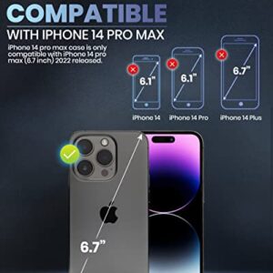 KFK Creation for iPhone 14 Pro Max Case, [3 in 1] 1X Clear Case [Not-Yellowing] with 1X Tempered Glass Screen Protector + 1X Camera Lens Protector, [Military-Grade Drop Protection] Phone Case 6.7 Inch