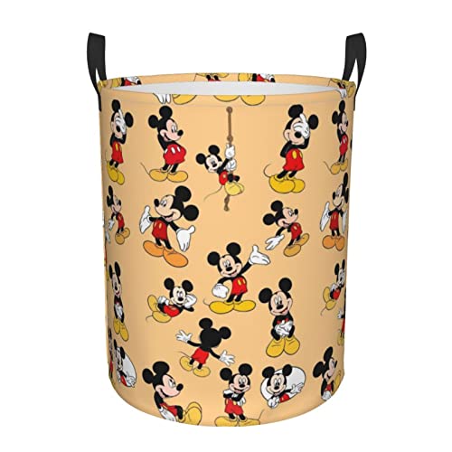 Cute Large Laundry Basket fit Cartoon Character D6 Durable Waterproof Portable with Handle for Bedroom Laundry Room collapsible laundry baskets Round Dirty Storage Clothes Basket Circular hampers - M