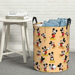 Cute Large Laundry Basket fit Cartoon Character D6 Durable Waterproof Portable with Handle for Bedroom Laundry Room collapsible laundry baskets Round Dirty Storage Clothes Basket Circular hampers - M