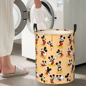 Cute Large Laundry Basket fit Cartoon Character D6 Durable Waterproof Portable with Handle for Bedroom Laundry Room collapsible laundry baskets Round Dirty Storage Clothes Basket Circular hampers - M