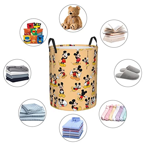 Cute Large Laundry Basket fit Cartoon Character D6 Durable Waterproof Portable with Handle for Bedroom Laundry Room collapsible laundry baskets Round Dirty Storage Clothes Basket Circular hampers - M