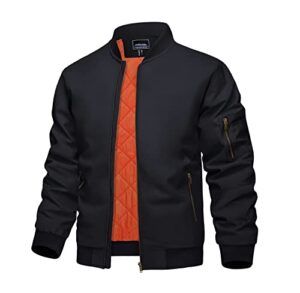 kefitevd men's bomber jacket windproof quilted jacket winter casual sportswear jacket black jacket for men windbreaker jackets men
