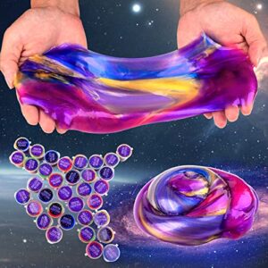 Galaxy Slime Kit 40 Pack, Mini Putty Slime Easter Party Favor for Kids Girls Boys, Soft, Stretchy&Non-Sticky, Stress Relief Colorful Slime Pack Toy for Kids Goodie Bag Stuffers