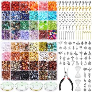 paxcoo 2278pcs crystal beads for jewelry making supplies, 48 colors ring making kit crystals jewelry making kit for adults bracelet earring necklace making