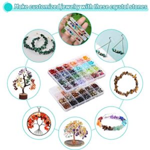 PAXCOO 2278Pcs Crystal Beads for Jewelry Making Supplies, 48 Colors Ring Making Kit Crystals Jewelry Making Kit for Adults Bracelet Earring Necklace Making