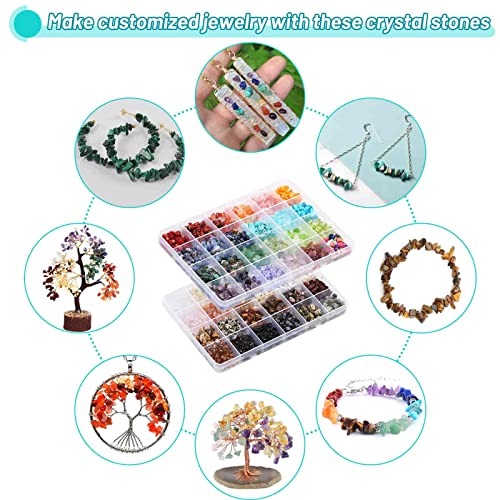PAXCOO 2278Pcs Crystal Beads for Jewelry Making Supplies, 48 Colors Ring Making Kit Crystals Jewelry Making Kit for Adults Bracelet Earring Necklace Making