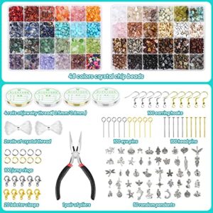 PAXCOO 2278Pcs Crystal Beads for Jewelry Making Supplies, 48 Colors Ring Making Kit Crystals Jewelry Making Kit for Adults Bracelet Earring Necklace Making