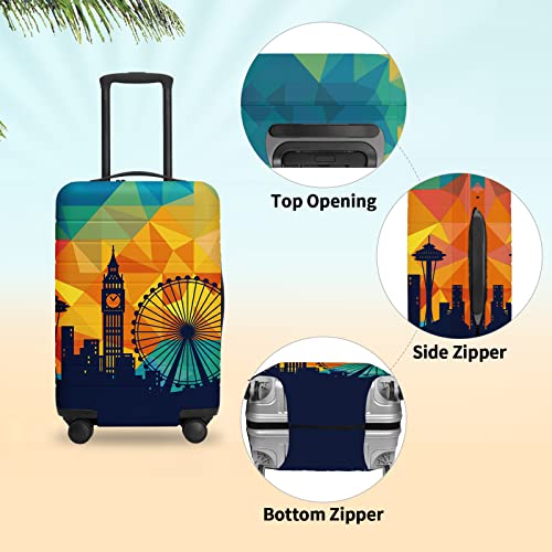 URBEST Luggage Cover Protector Suitcase Anti Scratch Dirt Covers, Fits 18"-22" Luggage Modern City