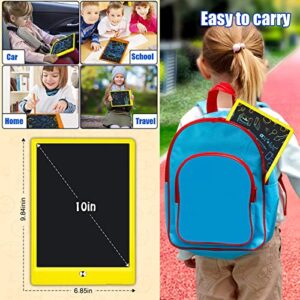 LCD Writing Tablet,Doodle Board 10 Inch Colorful Drawing Board,Toys for 3-6 Years Old Girls Boys,Drawing Tablet Erasable Reusable Electronic Drawing Pads,Educational Toy Gift for Kids Toddler (Yellow)