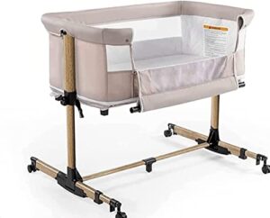 nordmiex baby crib,baby bassinets crib for newborn,adjustable baby bed for infant/baby,beige