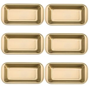 Lawei 6 Pack Nonstick Loaf Pan, 8.5 x 4.3 Inch Carbon Steel Kitchen Baking Bread Pan, Bread and Toast Baking Mold with Easy Grips Handles, Metal Bakeware Pan for Breads, Meatloaf, Gold