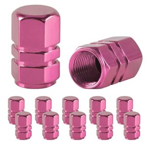 justtop car tire valve stem caps, 12pcs air caps cover, universal for cars, suvs, bike, trucks and motorcycles-pink