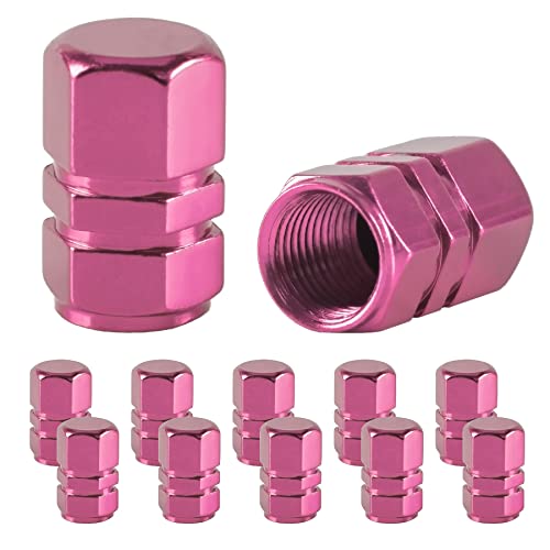 JUSTTOP Car Tire Valve Stem Caps, 12pcs Air Caps Cover, Universal for Cars, SUVs, Bike, Trucks and Motorcycles-Pink