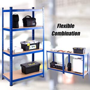 ERGOMASTER Storage Shelves Metal Garage Shelving Unit 4-Shelf Adjustable Heavy Duty Boltless Organizer Rack for Home Warehouse Pantry Office 64" W x 16" D x 63" H（Blue,2Pack）