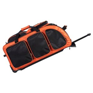 Travelers Club Xpedition 30 Inch Multi-Pocket Upright Rolling Duffel Bag, Bright Orange, 30" Suitcase