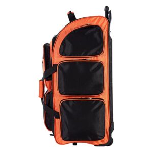 Travelers Club Xpedition 30 Inch Multi-Pocket Upright Rolling Duffel Bag, Bright Orange, 30" Suitcase