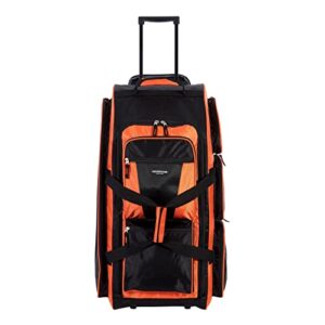 Travelers Club Xpedition 30 Inch Multi-Pocket Upright Rolling Duffel Bag, Bright Orange, 30" Suitcase