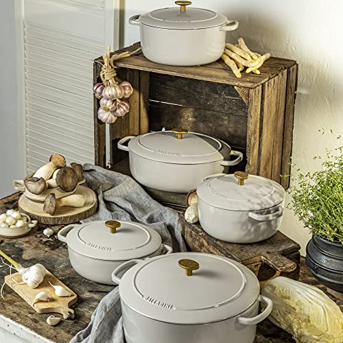 BALLARINI Bellamonte Cast Iron 6-qt Round Dutch Oven - Crema White