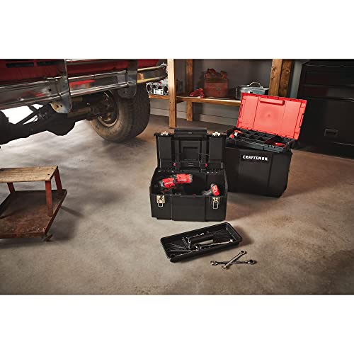 CRAFTSMAN 19-in. 3-in-1 Rolling Tool Box with Wheels, Red, Plastic, Lockable (CMST18614)