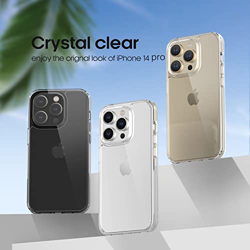 Felkin Compatible with iPhone 14 Pro Case Clear,Hard PC with Soft Edges Cover,Not Yellowing Shockproof Protective Phone Case for iPhone 14 Pro 6.1 inch 2022