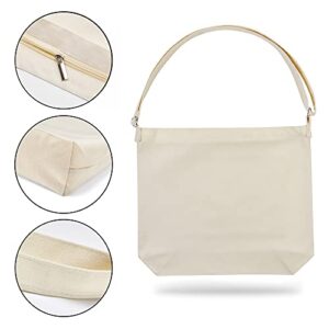Draw blank off-white Women's blank large Size Canvas Crossbody Tote Handbags Shoulder Bag Hobo Casual Tote Diy/gifts/aesthetic/personalized