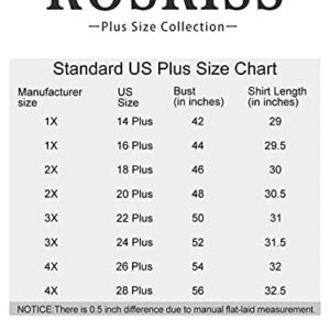 ROSRISS Plus-Size Tops for Women 4XL Long Sleeve Crewneck Shirts Trendy Sweatshirts 26W C-black