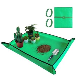hnxtyaob large repotting mat for plant transplanting and mess control 39.5"x 31.5" thickened waterproof potting tray foldable succulent potting mat portable gardening mat plant gifts for women men