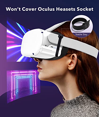 5000mah Battery Pack fit for Meta Oculus Quest 2 & Elite Head Strap, Lightweight Portable VR Power Charger Battery Extender Rechargeable Meta Accessories for 3 Hours Extended Playtime