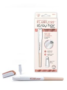 finishing touch flawless stray hair remover, precise micro-blade hair removal tool, designed to painlessly cut stray hairs from chin and lips to fingers and toes, for all skin types