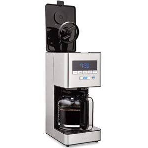 vinci rdt 12 cup coffee maker, with patented spinning spray head technology, bloom setting, brew to pause, stainless steel fully programmable electric coffee maker