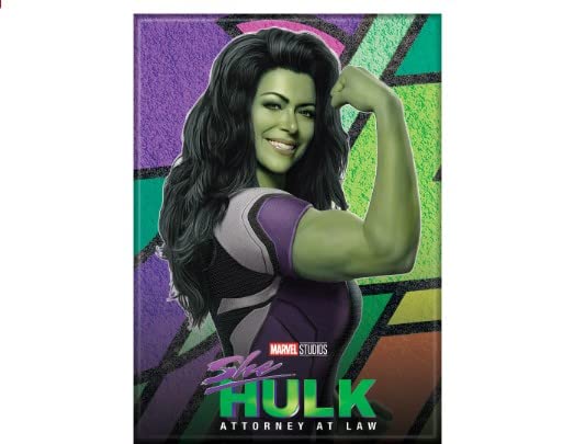 Ata-Boy Marvel Disney Plus Magnet - She Hulk Fist on Purple 2.5" x 3.5" Magnet for Refrigerators, Whiteboards & Locker Decorations…