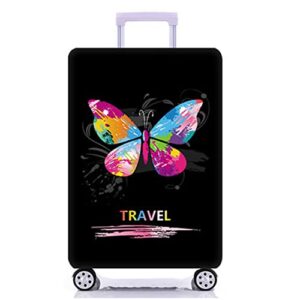 mosairudo thicker luggage cover elastic suitcase cover protector fits 18-32 inch suitcase travel accessories (butterfly, l)