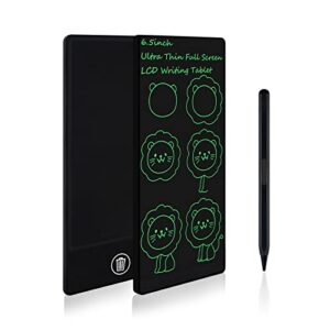 amoretti sonnet mini lcd writing tablet, 6.5in erasable reusable electronic drawing pads, electronic scratchpad for kids and adults. black