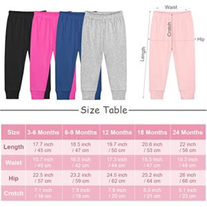 Resinta 5 Pack Winter Baby Girls' Pants Toddler Girls' Soft Cotton Leggings Thick Warm Baby Girls' Pull-on Pants, 18 Months